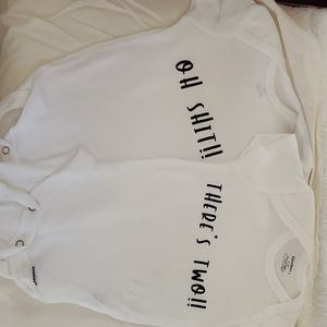Twin announcement onsies or gift set